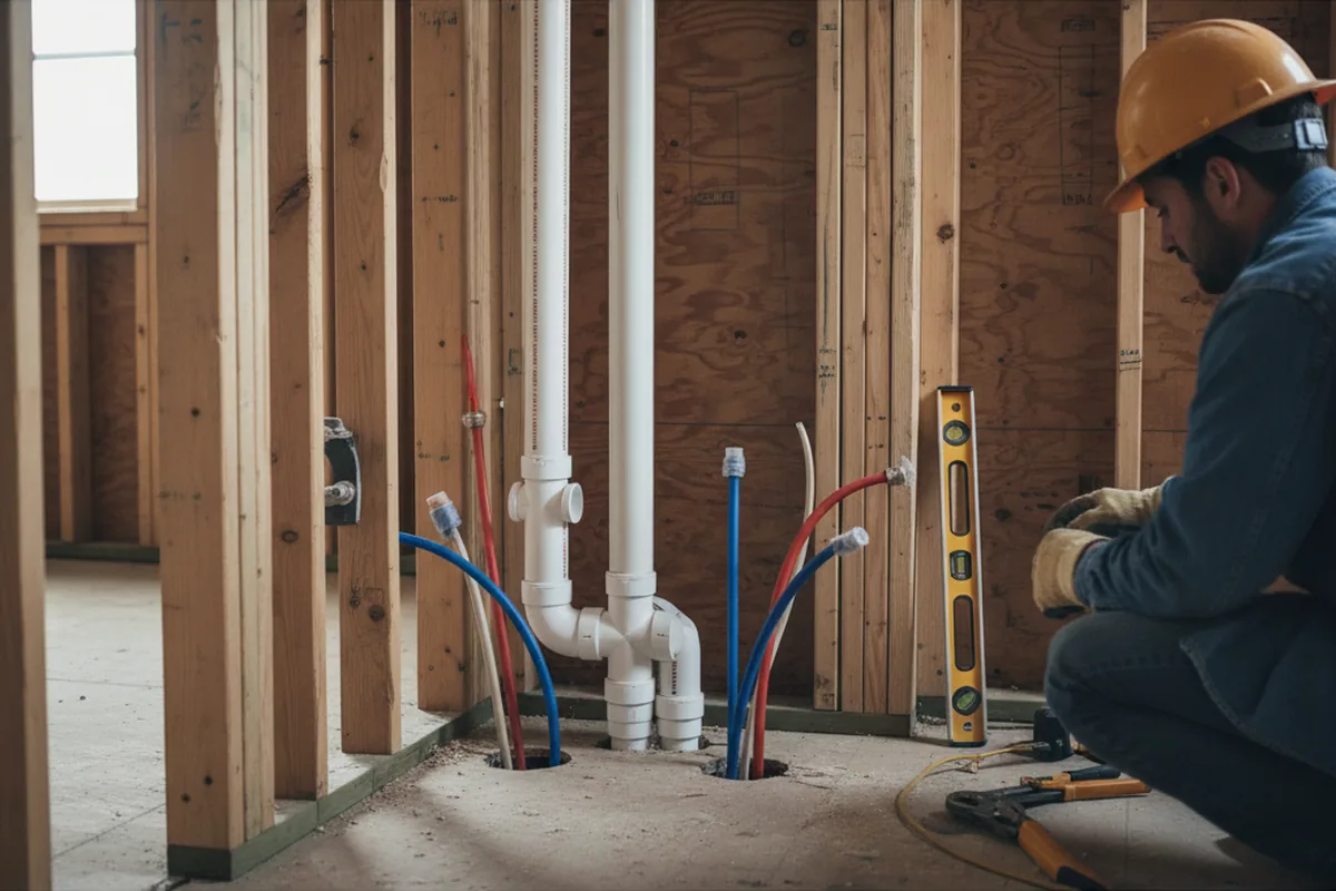 Drain and supply rough-in during Leak Detection in Maidens